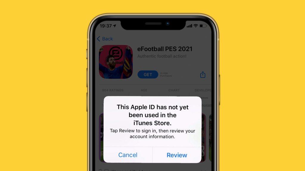 Fix: Detta Apple-ID har ännu inte använts med App Store