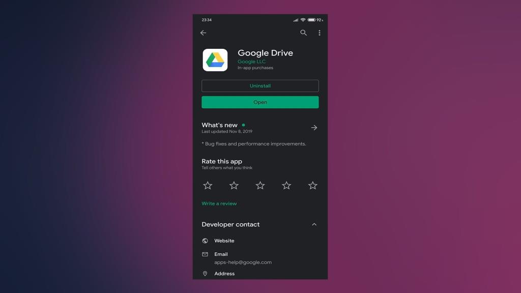 Fix: Google Drive fortsätter att vara offline på Android