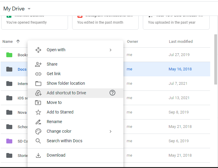 A mappa méretének megtekintése a Google Drive-ban