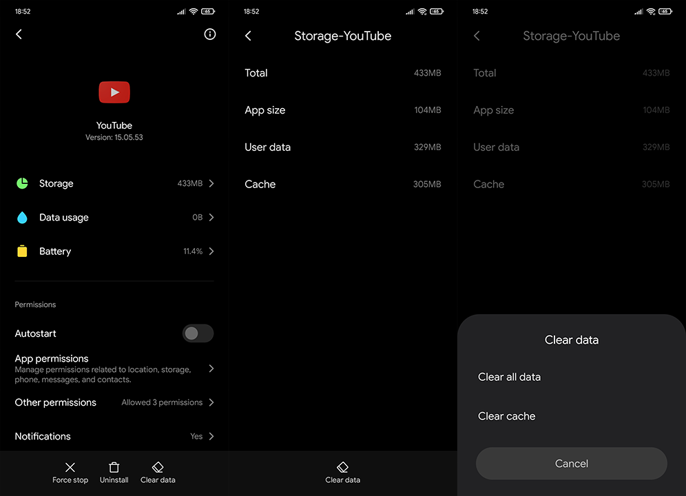 Hva gjør jeg hvis YouTube viser hvit skjerm på Android