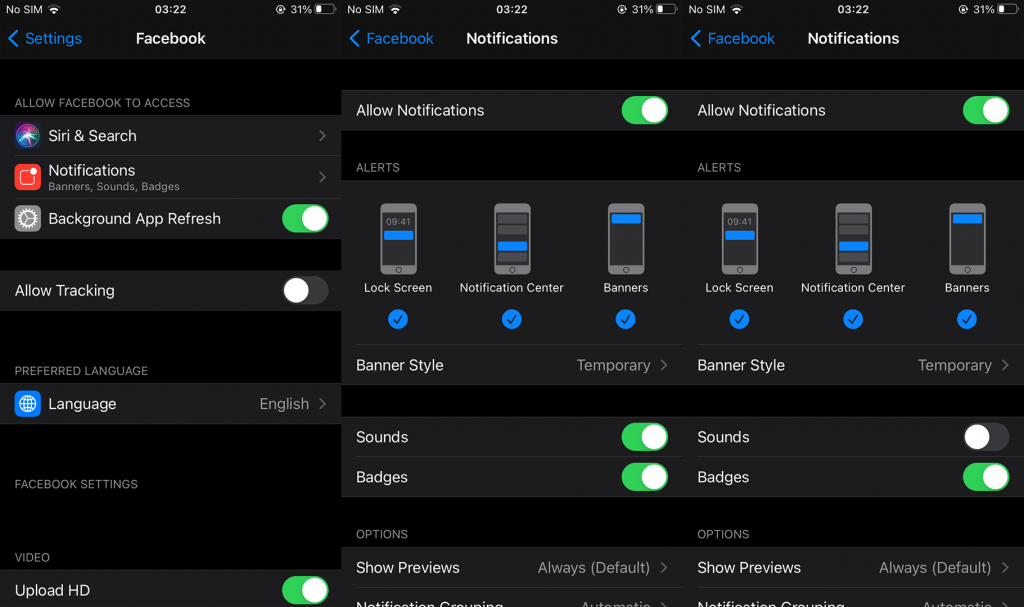 Facebookin äänien poistaminen käytöstä Androidissa ja iOS:ssä