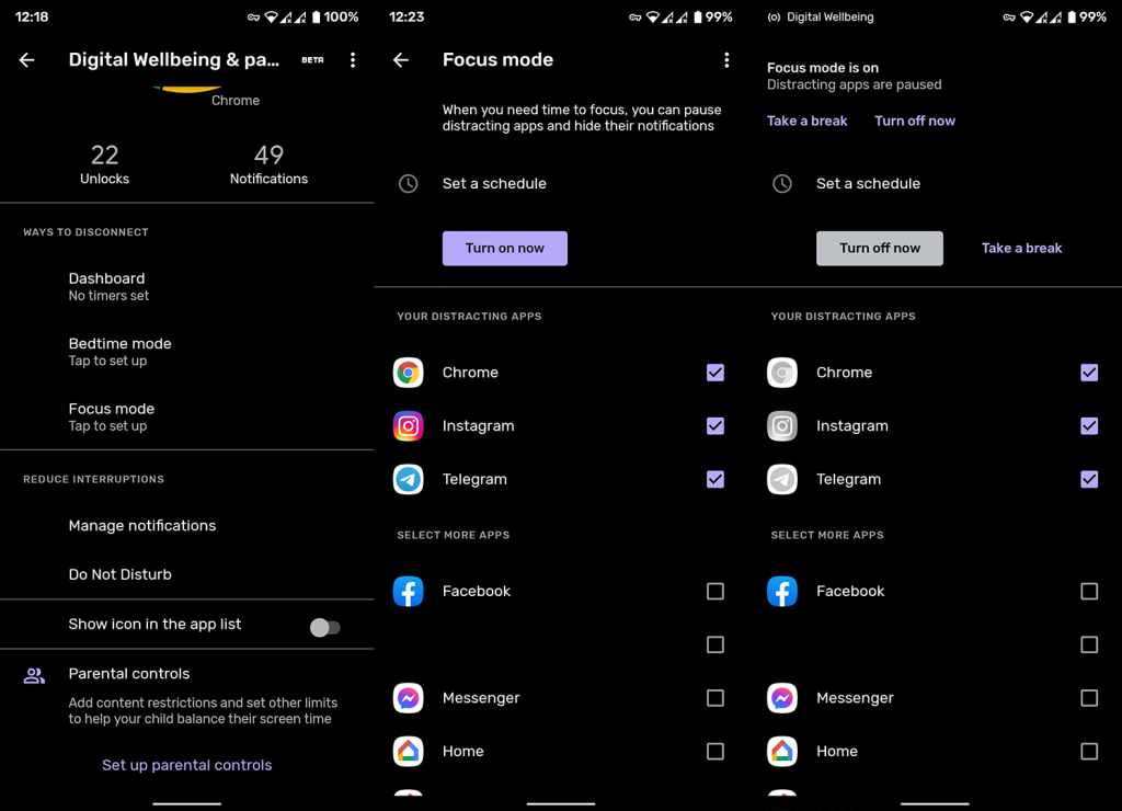 Digitaalisen hyvinvoinnin käyttäminen Androidissa