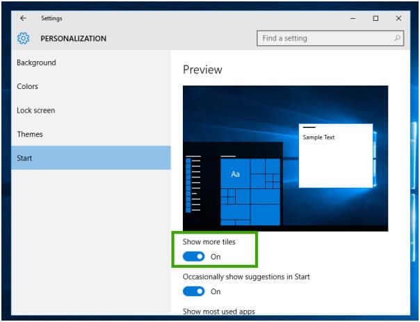 [Windows 10-tips] Hur anpassar eller aktiverar du fler brickor i Windows 10 Start-menyn?