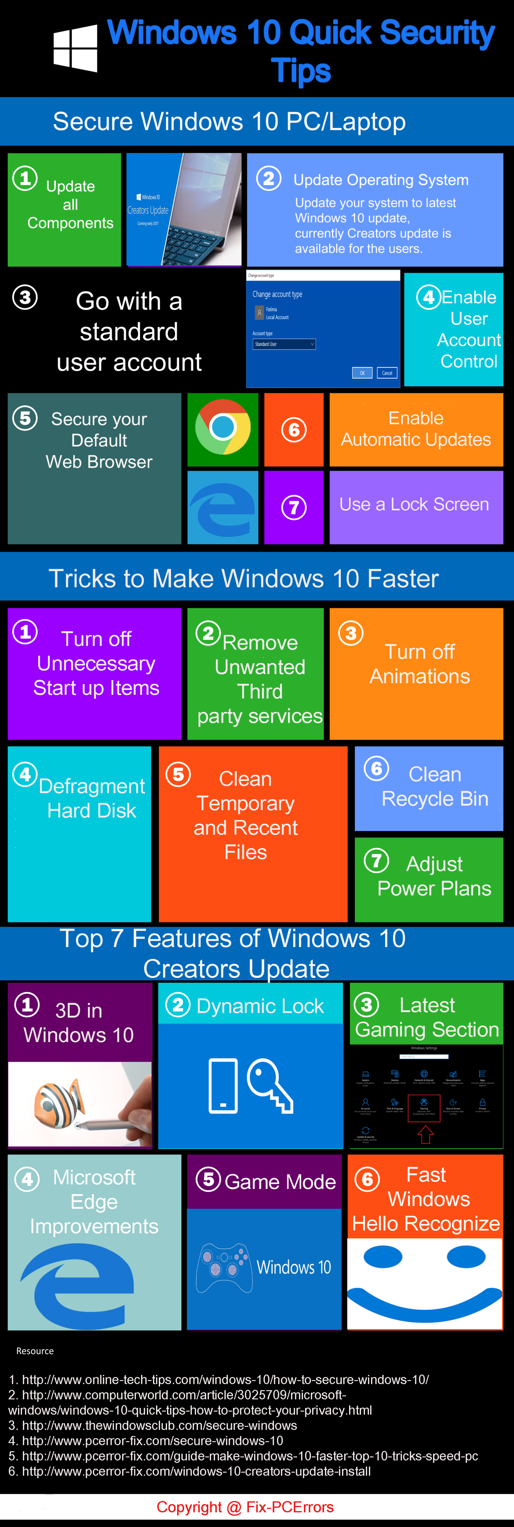 [Infographic] Windows 10 Raske sikkerhetstips