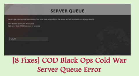 [8 javítás] COD Black Ops Cold War Server Queue Error