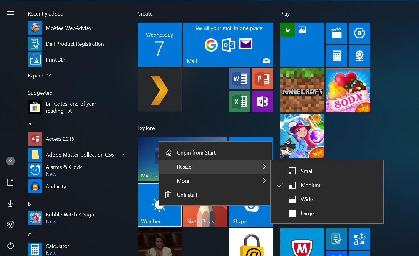 [Windows 10-tips] Hur anpassar eller aktiverar du fler brickor i Windows 10 Start-menyn?