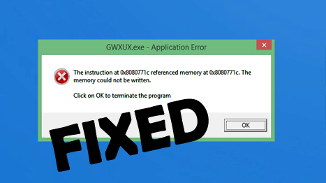 [Löst] GWXUX.exe-applikationsfel i Windows 10