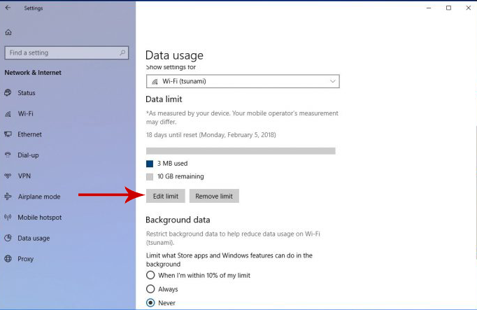 [Komplett guide] Hur man ställer in och återställer dataanvändningsgräns på Windows 10?