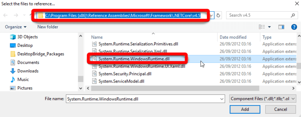 LØST: Windows.Storage-navneområde ikke funnet