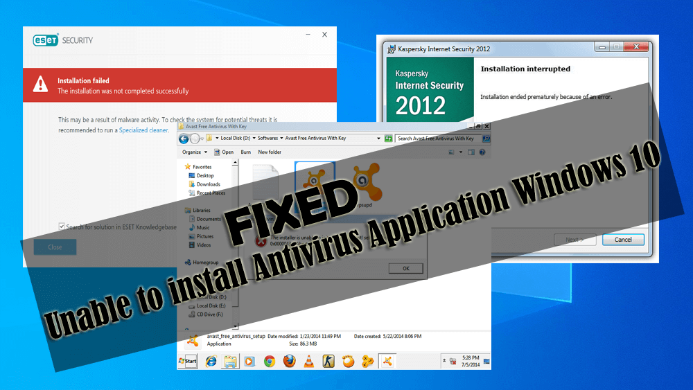 [Fix] Det går inte att installera antivirusprogrammet i Windows 10