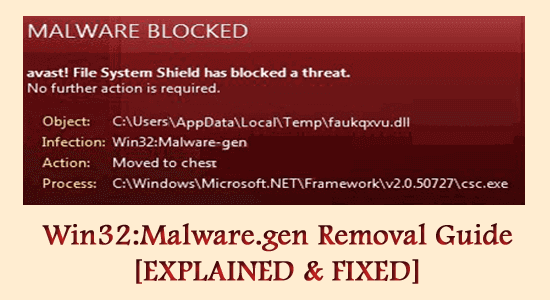 Win32:Malware.gen borttagningsguide [Förklarat och fixat]