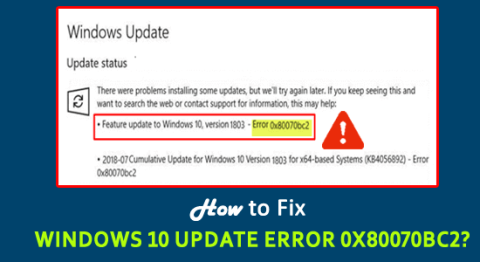 [LØST] Hvordan fikser jeg Windows 10 Update Error 0x80070bc2?