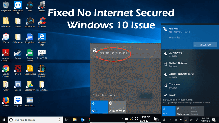 [VYRIEŠENÉ] Ako opraviť chybu pripojenia „No Internet Secured“ Windows 10