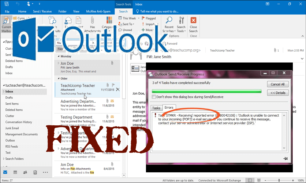 Hvordan fikser jeg Outlook-feil 0x80042108?