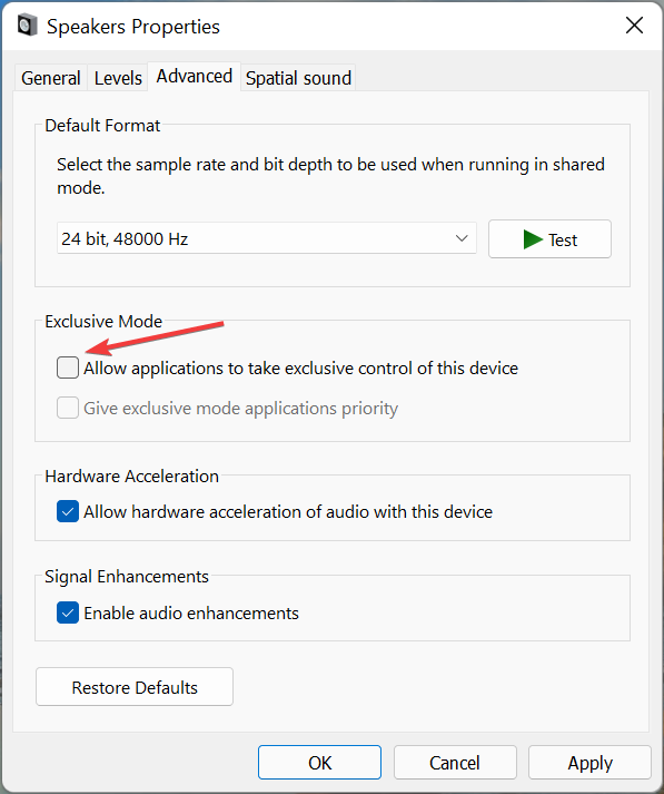 Oprava „praskania zvuku/zvuku“ v systéme Windows 11 [NÁVOD KROK ZA KROKOM]