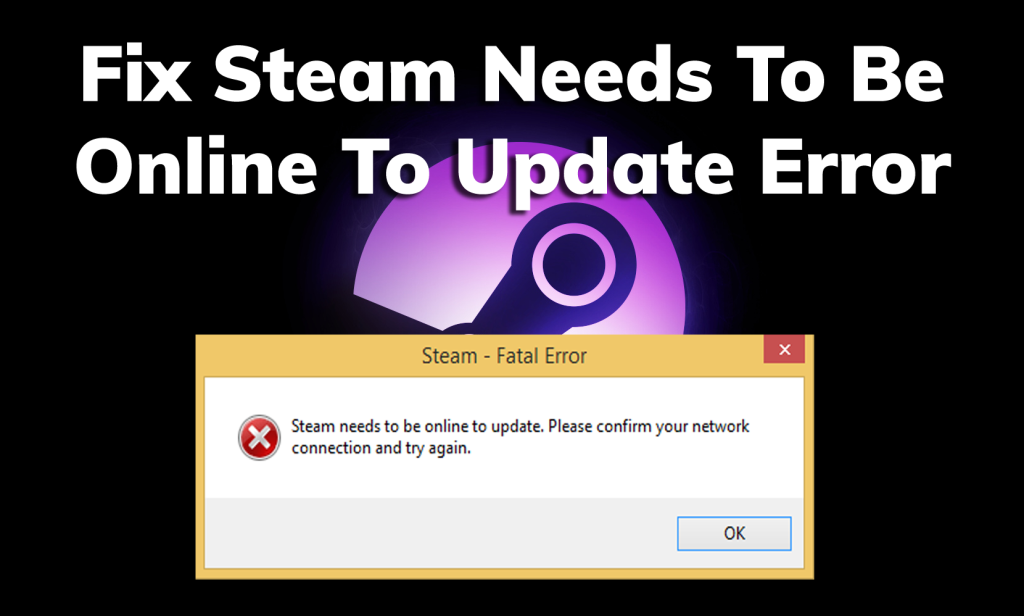 Løs "Steam må være online for å oppdatere"-feilen på Windows 10