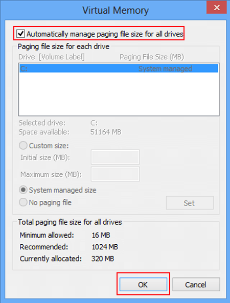 Як виправити брак віртуальної пам'яті в Windows 8/8.1