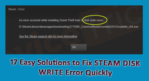 Rettet Steam Disk Write Error på Windows 10/11 [FORKLART]