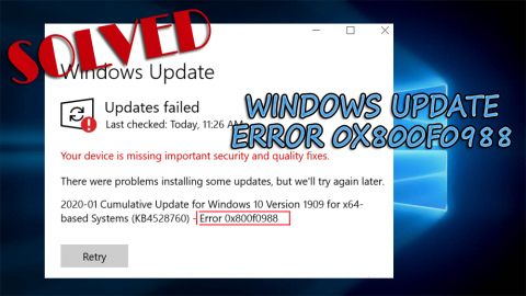 (Snabbfix) Så här åtgärdar du Windows Update Error 0x800f0988