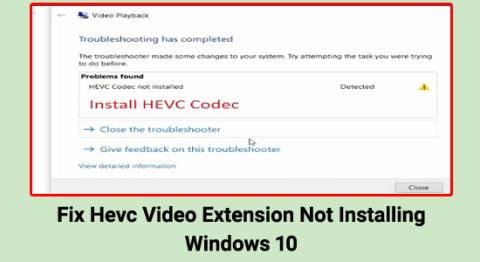 Виправити те, що розширення Hevc Video не встановлює Windows 10