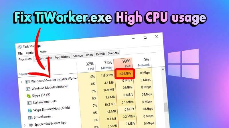 9 bästa lösningarna för att enkelt fixa "TiWorker.exe" hög CPU-användning