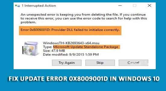 Як виправити помилку оновлення 0x8009001D у Windows 10