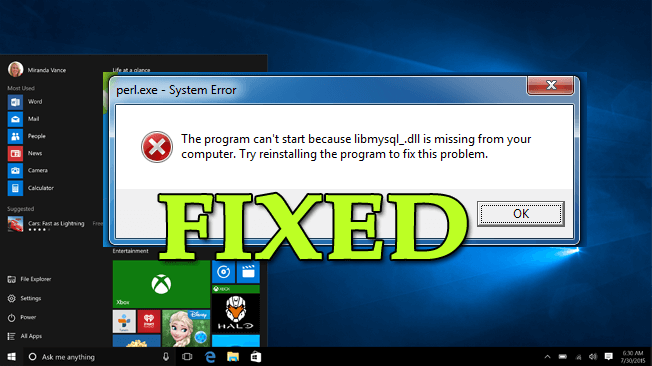 Hur fixar jag Libmysql.dll Missing or Not Found-fel i Windows 10?