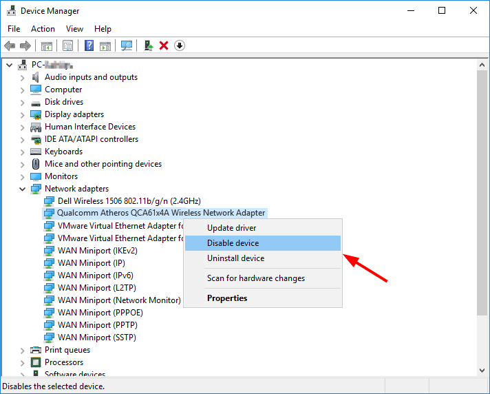 Qualcomm Atheros Qca61x4a drivrutinsproblem i Windows 10 [3 snabba korrigeringar]