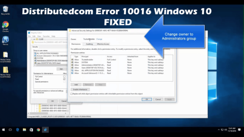 Distributedcom fejl 10016 Windows 10 rettelse