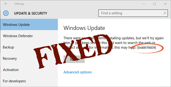 5 lösningar för att fixa Windows 10 Update Error Code 0x800706D9