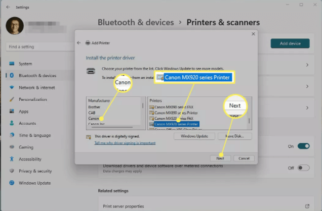 Vezetékes/vezeték nélküli nyomtatók hozzáadása a Windows 11 rendszerhez?