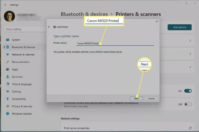 Kuinka lisätä langallisia / langattomia tulostimia Windows 11:ssä?