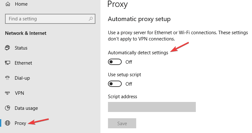 Co dělat, když se proxy v systému Windows 10 nevypne?