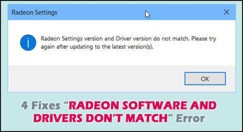 4 Javítja a „Radeon szoftver és az illesztőprogramok nem egyeznek” hibát