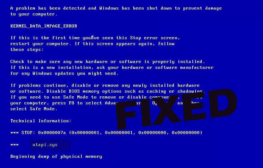 [MEGOLDVA] Hogyan javítsunk ki ATAPI.SYS Blue Screen hibát a Windows rendszerben?