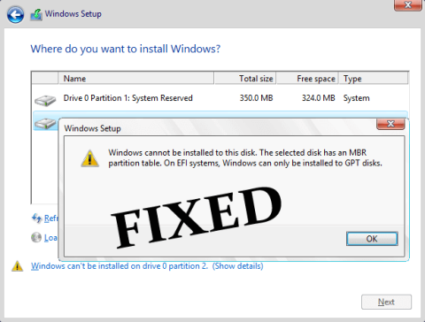 FIX: Windows kan inte installeras på den här disken GPT [Expertguide]