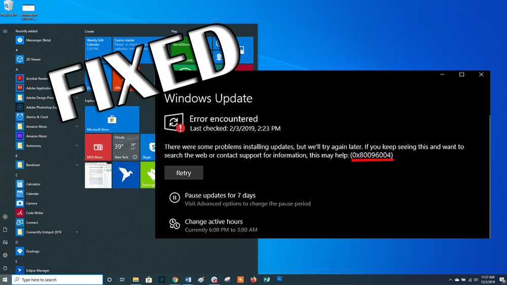 Jak opravit chybu aktualizace Windows 10 0x80096004?