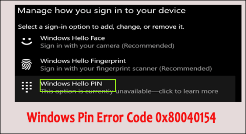 6 snabbfixar för att lösa Windows Pin-felkod 0x80040154