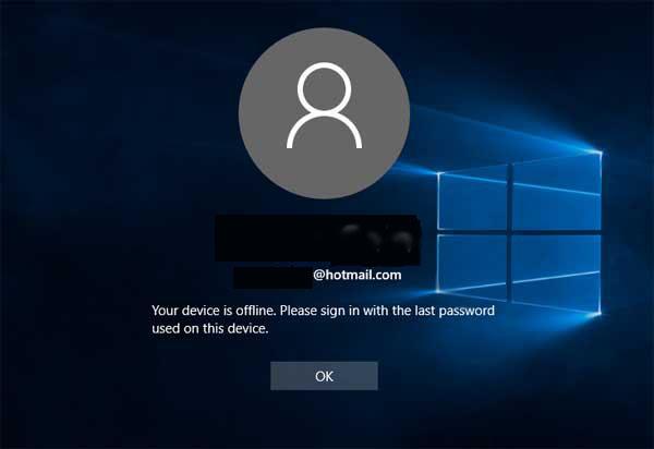 [FIXAT] "Din dator är offline, vänligen logga in med det senaste lösenordet" Windows 10