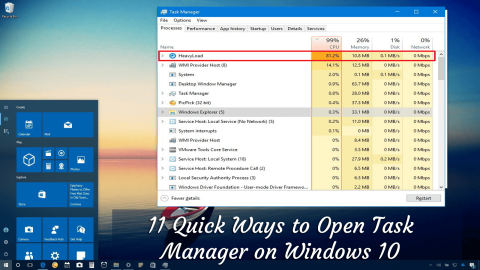 11 raske måter å åpne Task Manager på Windows 10