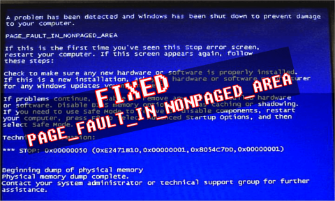 Jak opravit chybu PAGE_FAULT_IN_NONPAGED_AREA?