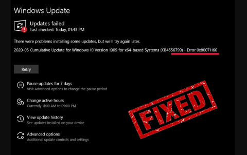 Oprava chyby aktualizácie systému Windows 10 0x80071160 – najlepšie vylepšenia a triky