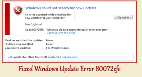 7 Fixar Windows Update Error 80072efe permanent