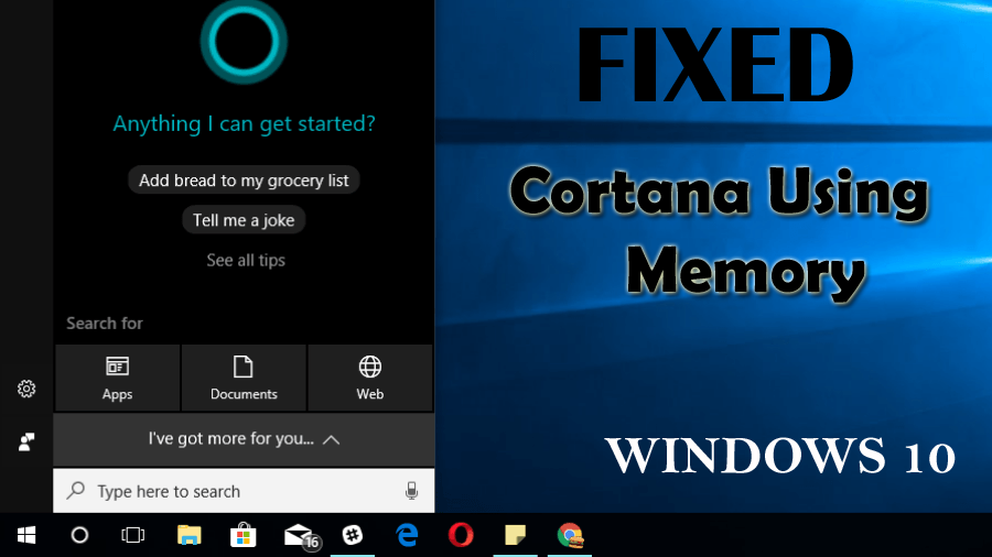 A Cortana javítása a memória használatával Windows 10 rendszeren [Lépésről lépésre]