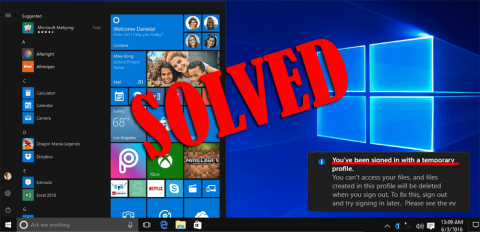 [LØST] Du har blitt logget på med en midlertidig profil i Windows 10
