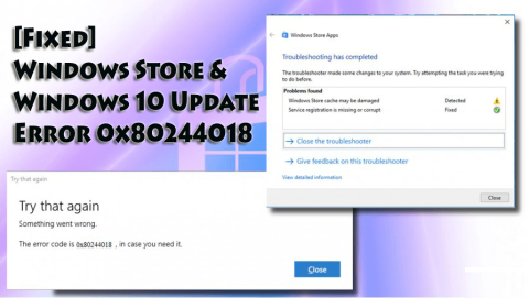 [Fikset] Windows Store og Windows 10 Update Feil 0x80244018