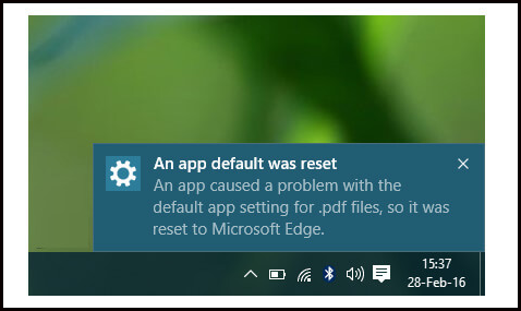 Fix: "An App Default was Reset"-fel i Windows 10