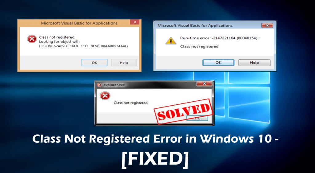 Klass inte registrerat fel i Windows 10 – [FIXAT]