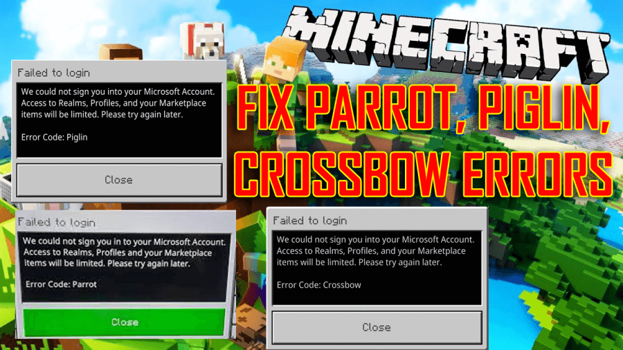 [Løst] Hvordan fikse Piglin, Parrot, Crossbow-feil i Minecraft?