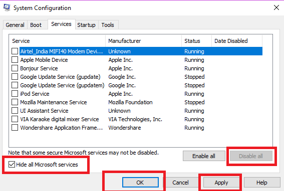 Hogyan javítható ki, hogy a modern telepítési gazdagép nem működik a Windows 10 rendszerben